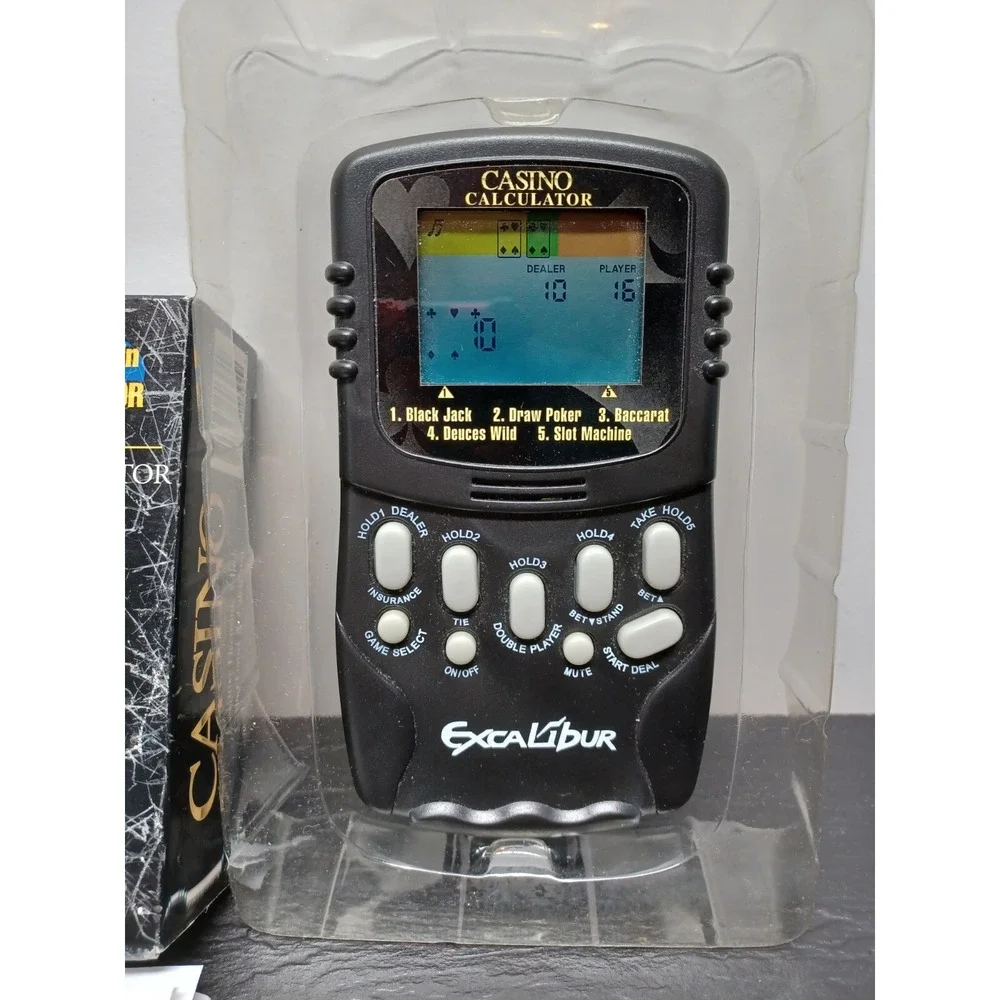 Casino Calculator Handheld Game Tested & Working travel Excalibur portable